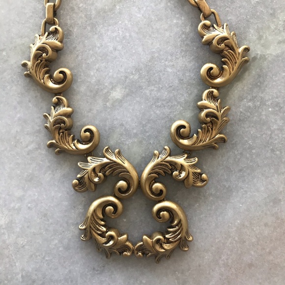 J.Crew - Gold Swirled Statement Necklace - Picture 2 of 4